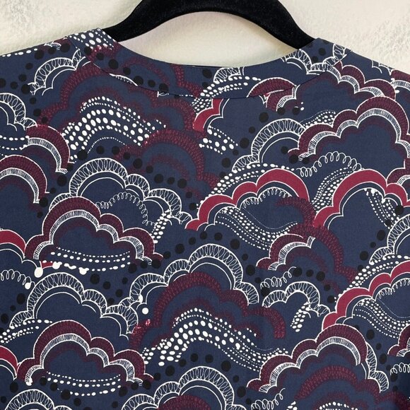 NEW $49 Express Womens Medium Printed Popover Blouse 3/4 Sleeve Shirt Top - Picture 8 of 9